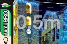 Kit rideau stalactite led blanc chaud 0.5x7.5m semi pro